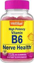 WellYeah Vitamina B6 Gominolas de Alta Potencia – 100 mg por ración – Vegano, Sin Gluten – 60 Gominolas