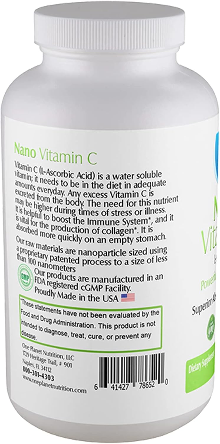One Planet Nutrition Nano Vitamina C 250 mg Cápsulas Vegetales (240 Servicios)