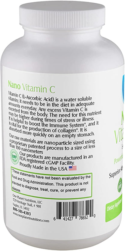 One Planet Nutrition Nano Vitamina C 250 mg Cápsulas Vegetales (240 Servicios) – Image 3