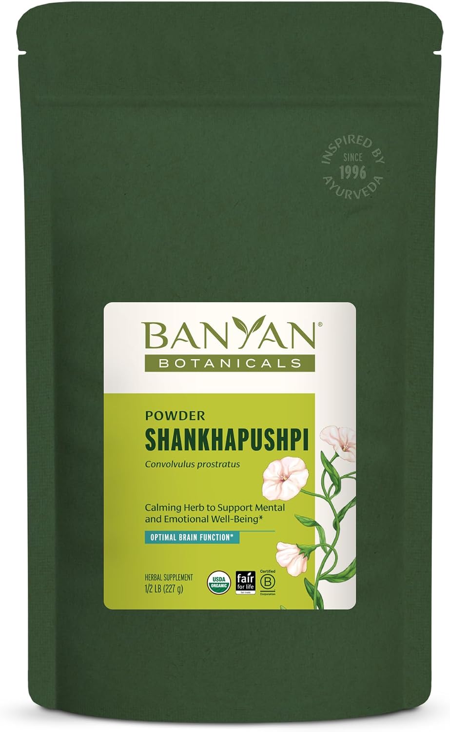 Banyan Botanicals Shankhapushpi en polvo – Ecológico – 227 g (½ lb)