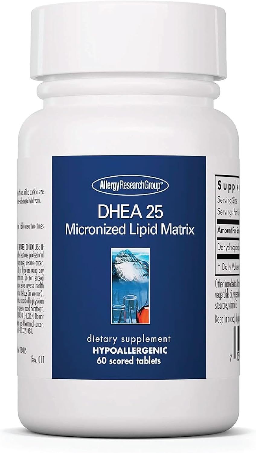 Allergy Research Group DHEA 25 mg Micronizado - Matriz Lipídica - 60 Cápsulas