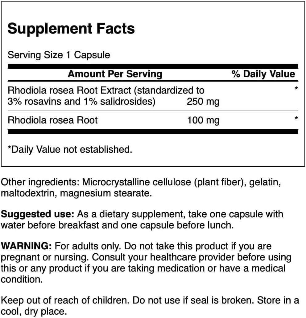 Swanson Rhodiola Rosea Extract 60 Cápsulas