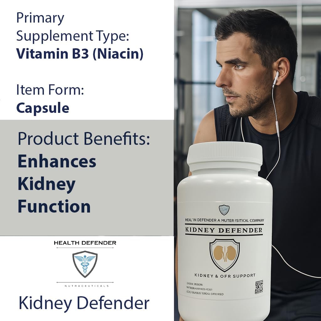 Health Defender Kidney Support - Apoyo Renal para CKD y Salud Renal, 120 Cápsulas