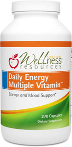 Wellness Resources Daily Energy Multiple Vitamin - 90 Capsules - Multivitamin Methylated without Iron