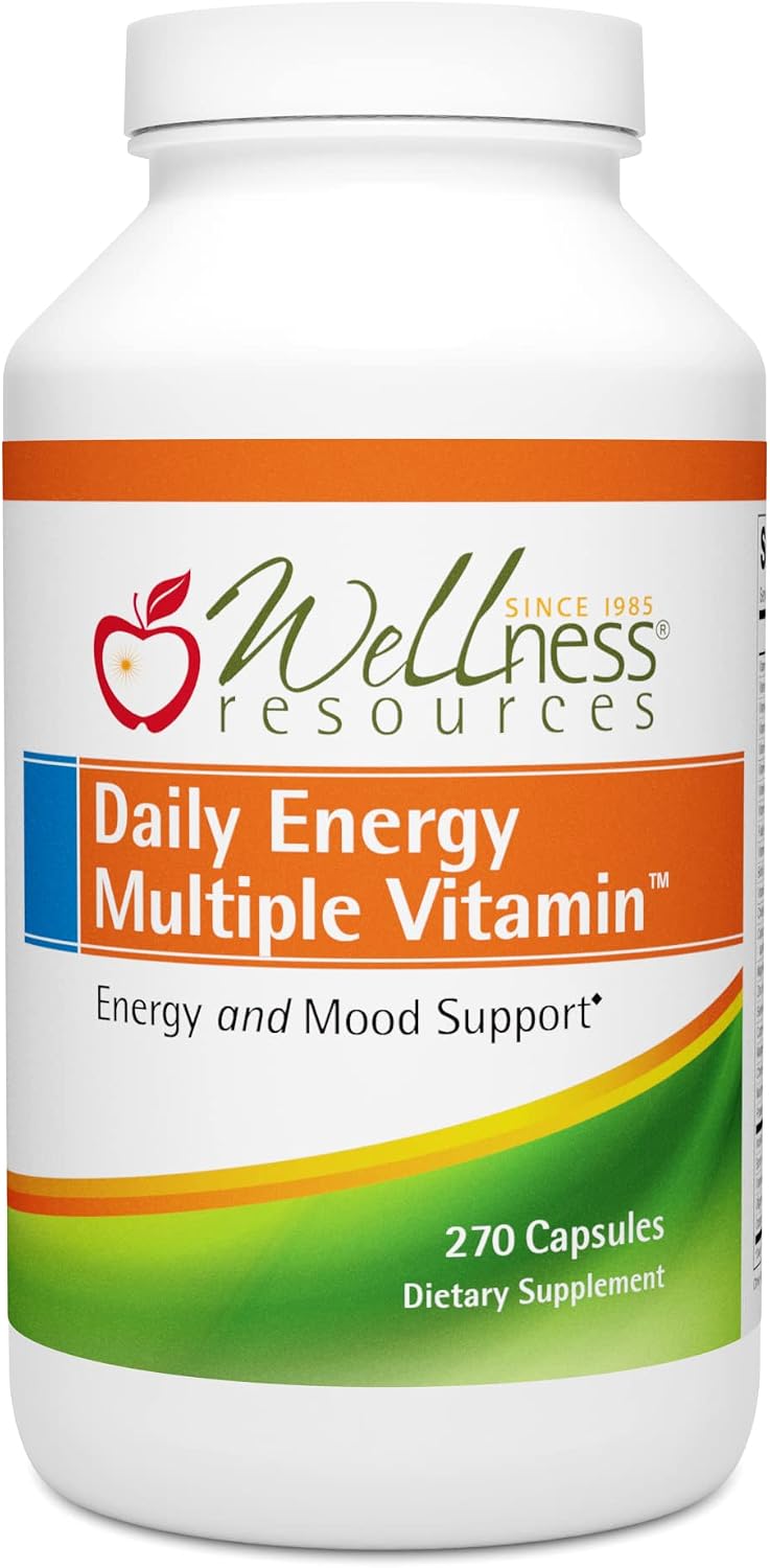 Wellness Resources Daily Energy Multiple Vitamin - 270 Capsules - Iron-Free Methylated Multivitamin
