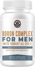 Left Coast Performance Boro con Tongkat Ali, Vitamina D3 y Zinc Picolinato - 10mg Boro, 30mg Zinc - 30 Cápsulas