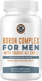 Left Coast Performance Boro con Tongkat Ali, Vitamina D3 y Zinc Picolinato - 10mg Boro, 30mg Zinc - 30 Cápsulas
