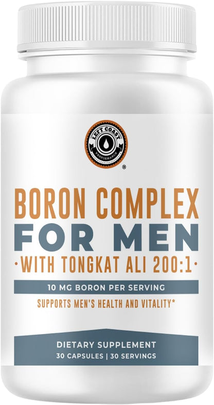 Left Coast Performance Boro con Tongkat Ali, Vitamina D3 y Zinc Picolinato - 10mg Boro, 30mg Zinc - 30 Cápsulas – Image 1