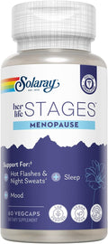 SOLARAY Menopause her Life Stages - Complemento para la Menopausia - Apoya el Estado de Ánimo, Sueño, Sofocos, Sudores Nocturnos - Vegano, Sin Gluten - 60 Cápsulas Vegetales