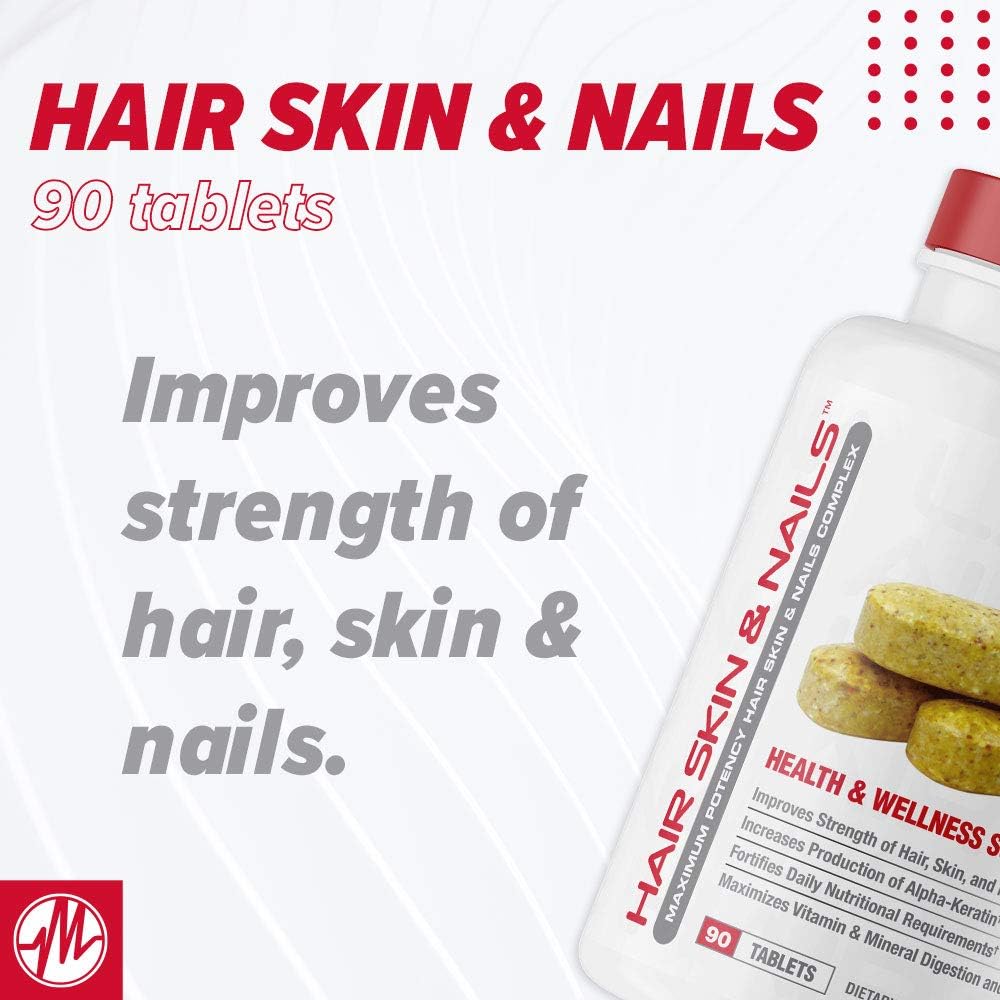 Metabolic Nutrition Hair Skin & Nails Maximum Potency Health and Wellness Solution 90 Tablets