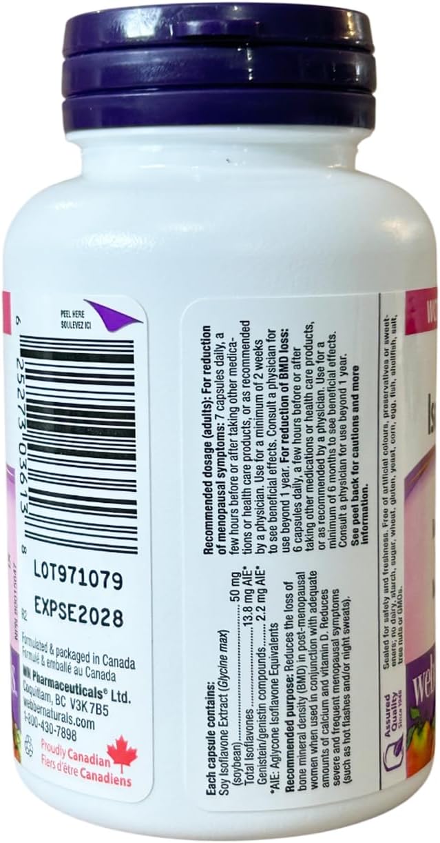 Webber Naturals Soya Isoflavones 50 mg, 90 Capsules
