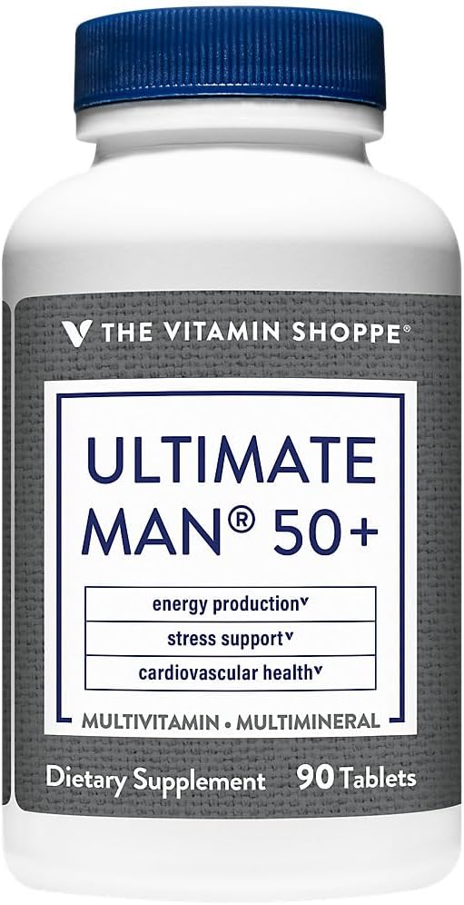 Ultimate Man 50+ Multivitamin - Complejo Multivitamínico para Hombres Mayores de 50, 90 Comprimidos