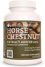 Extracto de Castaño de Indias con Aescin 20% - 1000mg, 60 Cápsulas Veganas
