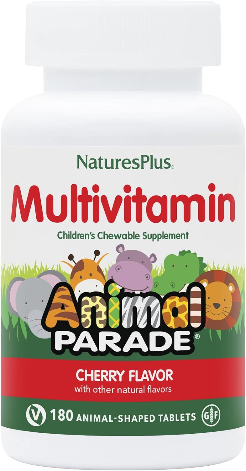 NaturesPlus Animal Parade Multivitamínico Infantil Masticable - Sabor Uva - 180 Comprimidos