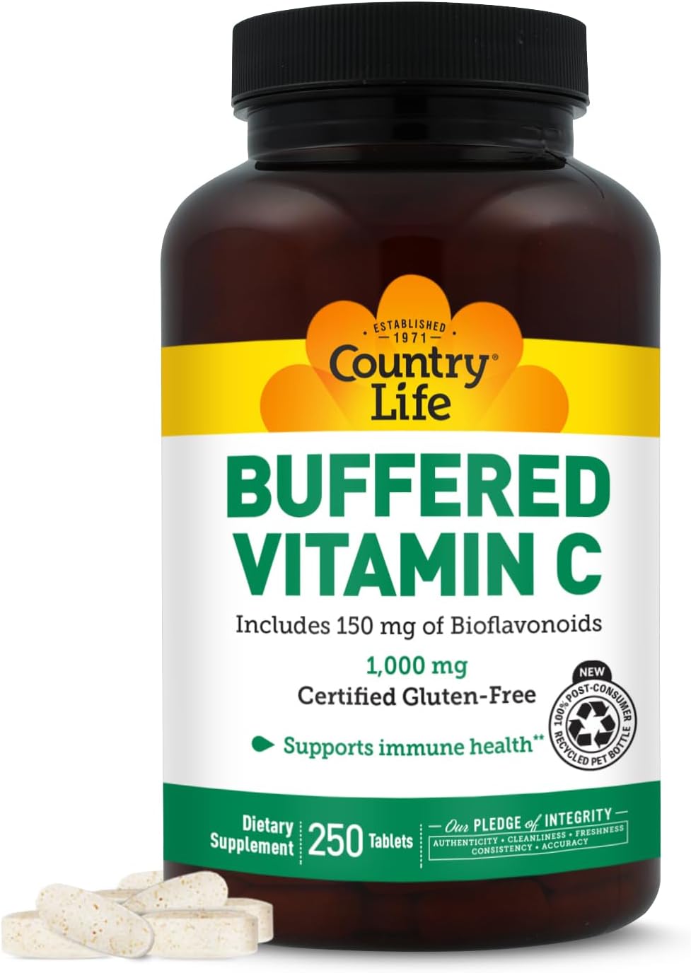Country Life Vitamina C Tamponada 1000 mg con Bioflavonoides - 100 Comprimidos