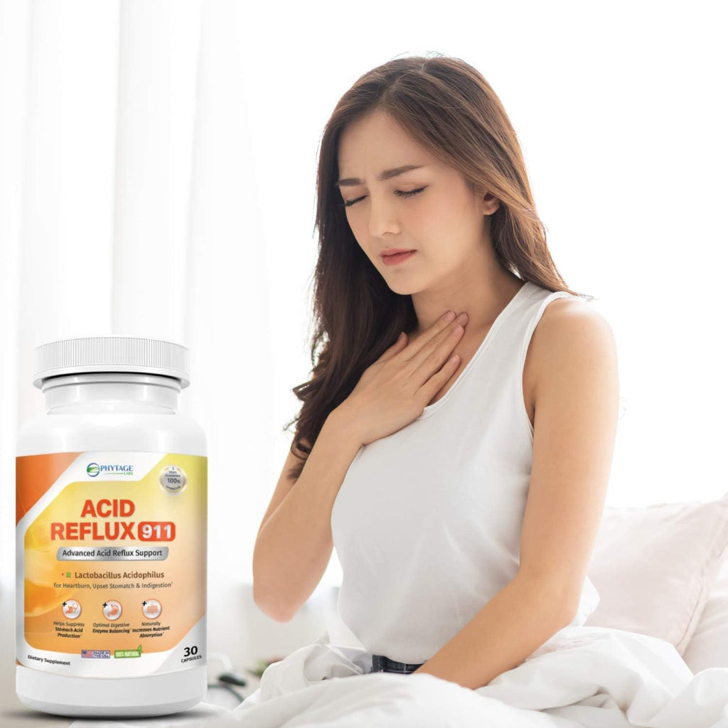 Natural Acid Reflux 911 - Complemento para Aliviar el Ardor de Estómago y la Acidez - 30 Cápsulas