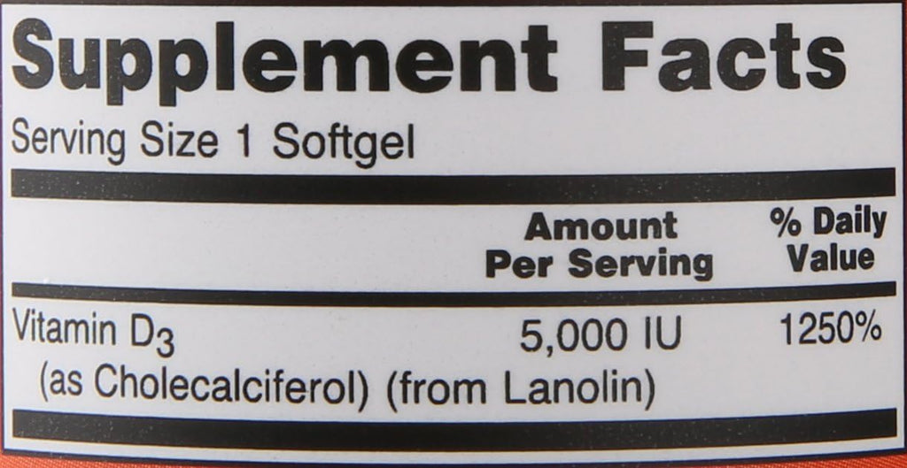 NOW Vitamin D-3 5.000 UI, 120 Cápsulas Blandas