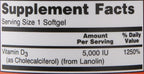 NOW Vitamin D-3 5.000 UI, 120 Cápsulas Blandas