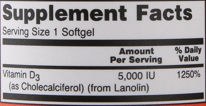 NOW Vitamin D-3 5.000 UI, 120 Cápsulas – El funcionamiento normal del sistema inmunitario. – Image 5