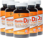 Sunshine Naturals Vitamina D3 10.000 UI (250 mcg) – 100 Cápsulas Blandas (Pack de 5)