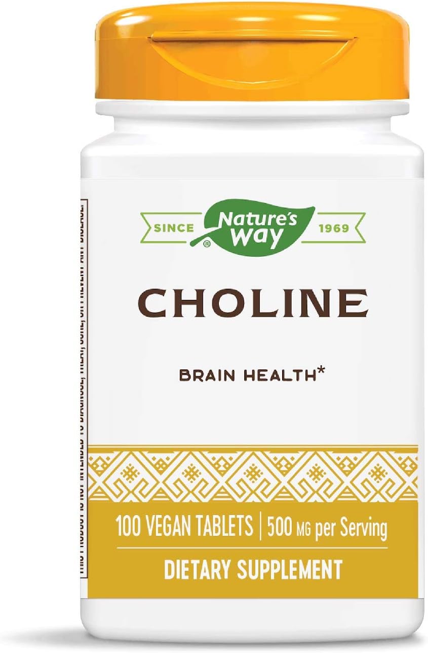 Nature's Way Choline, 500 mg per Serving, 100 Tablets (2-Pack)