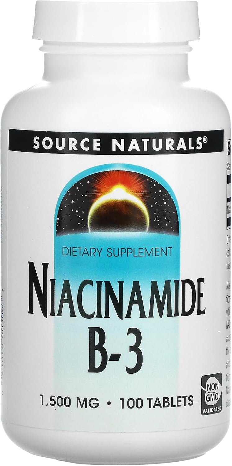 Source Naturals Niacinamida 1500mg Vitamina B-3 Liberación Prolongada - 100 Comprimidos