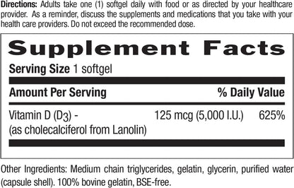 Country Life Vitamina D3 5000 IU – 60 – Control de calidad: el fabricante realiza pruebas de laboratorio – Image 7