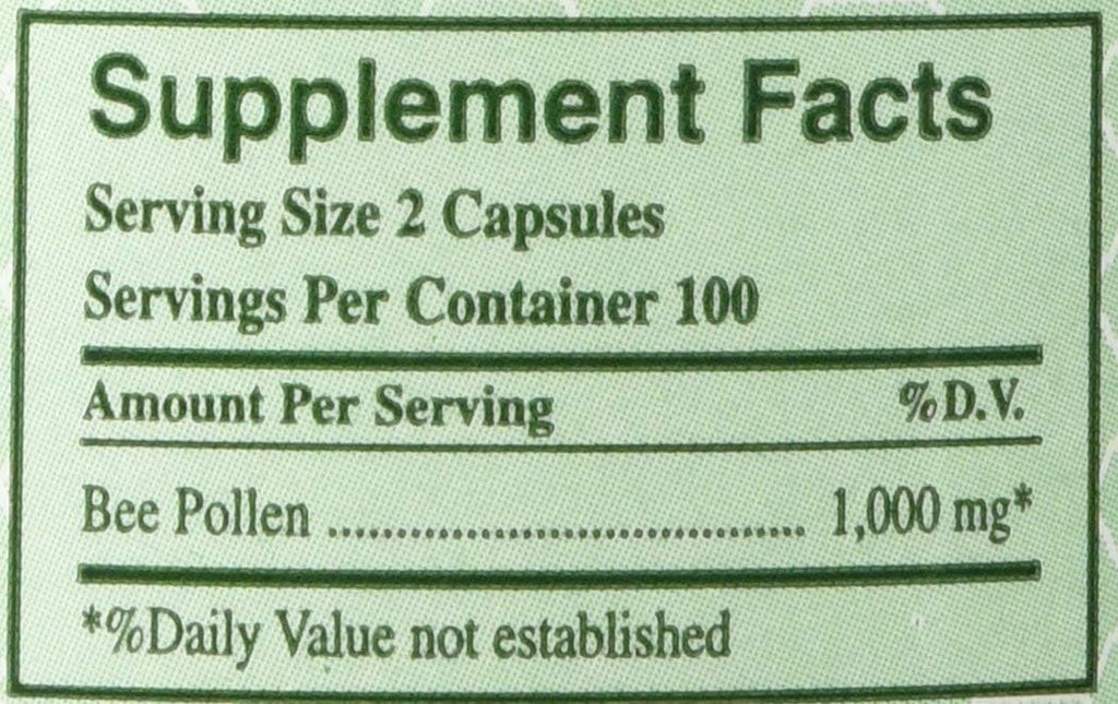YS Organics Polen de Abeja - 200 Cápsulas (Paquete de 2)