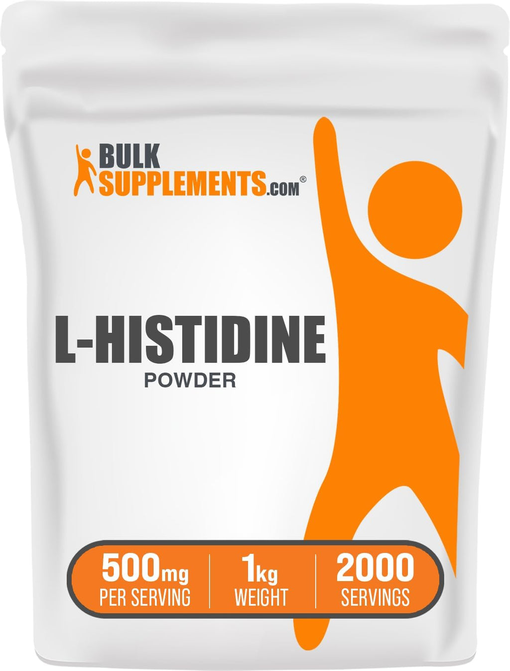 BulkSupplements.com L-Histidina en Polvo - Base de L-Histidina, 500 mg por Ración, 250 g