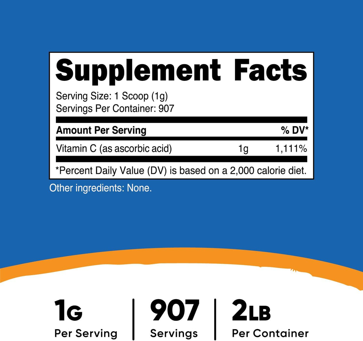 Nutricost Ácido Ascórbico en Polvo (Vitamina C) 2 LBS - Sin Gluten, No Transgénico – Image 2