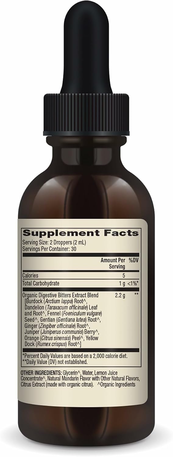 Dr. Mercola Organic Digestive Bitters Liquid Drops - 2 fl. oz. (30 porciones), Paquete de 3