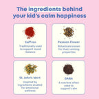 JoySpring Mood Munchies Gominolas de Azafrán para Niños 4+ - Extracto de Azafrán con GABA, Pasiflora y Hierba de San Juan - Vegano, Sin Azúcar