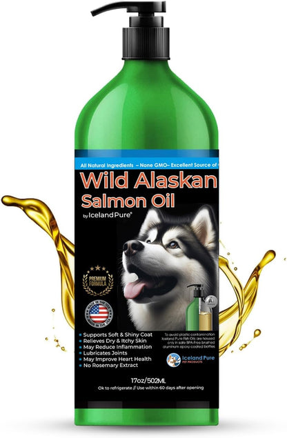 Iceland Pure Aceite de Salmón Salvaje de – Piel y pelaje: Los omega 3 ayudan a mantener la hidratación de la piel, – Image 1