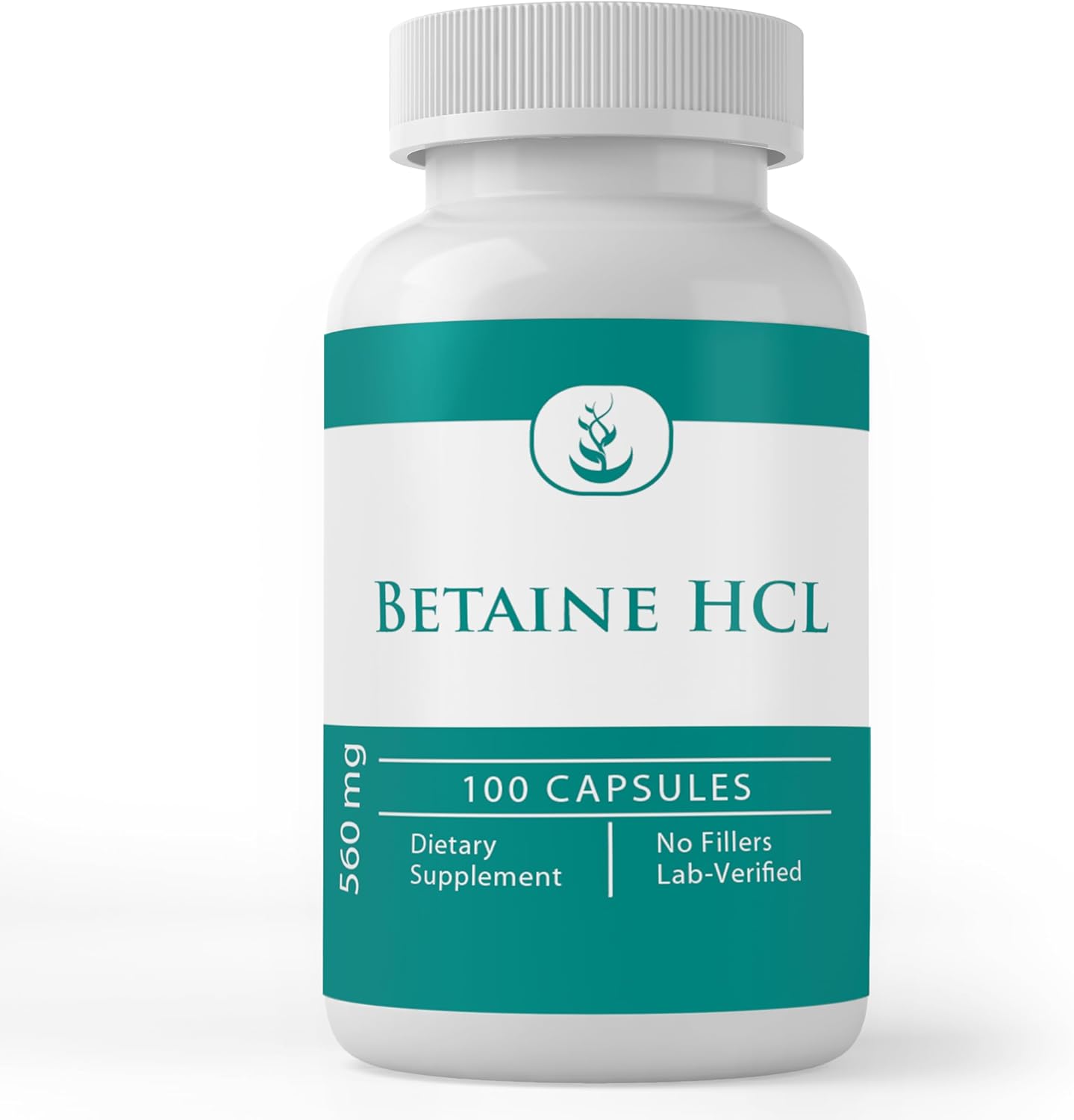 PURE ORIGINAL INGREDIENTS Betaine HCL, 100 Cápsulas - Puro, Sin Aditivos