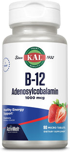 KAL Vitamina B12 Adenosilcobalamina 1000 mcg - 90 Comprimidos ActiveMelt