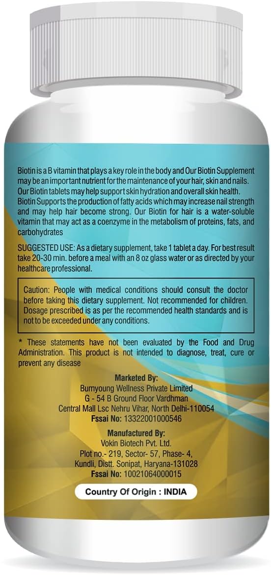 Biotina 30mcg, Suplemento para el Cabello, Piel y Uñas | 90 Comprimidos