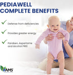 America Medic & Science PediaWell Complete Multivitamínico Líquido para Niños con Hierro y Vitaminas A y C - 50 ml