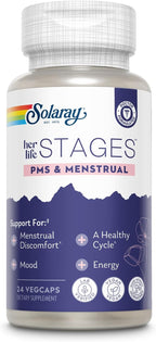 Solaray PMS & Menstrual – Apoyo para el Ciclo Menstrual, 24 Cápsulas Veganas