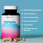 GOBIOTIX Vitaminas Postparto para Lactancia - Suplemento Postnatal con Moringa Orgánica, Vitaminas y Minerales para Madres Lactantes y el Bebé - No GMO, Vegano, 60 Cápsulas