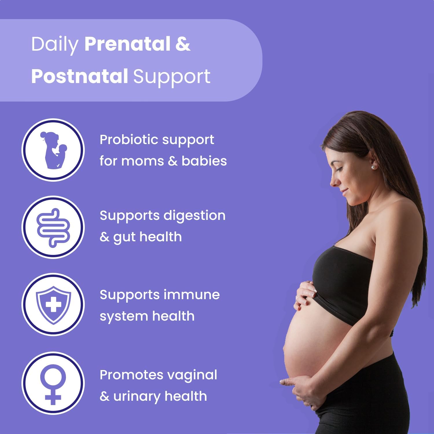 Probióticos Prenatales - 30B UFC, 17 Cepas + Prebióticos Orgánicos - Mother's Promise