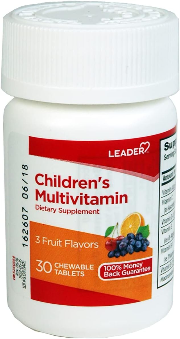 Leader Multivitamínico Infantil Masticable - Pack de 3 x 30 tabletas