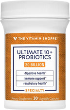 The Vitamin Shoppe Ultimate 10+ Probióticos 20 mil millones UFC - 10 Cepas Probióticas para Salud Digestiva e Inmunológica (60 Cápsulas Vegetales)