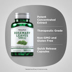 Piping Rock Rosemary Leaf - 180 Capsules - Rosemary Leaf Extract Supplement - Non-GMO and Gluten-Free