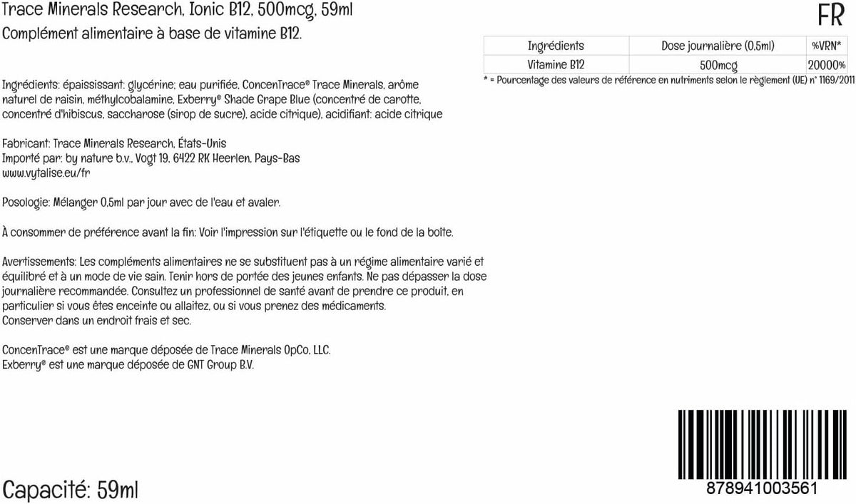 Trace Minerals Líquido Iónico B12 1000 mcg – – Formación de glóbulos rojos: Es esencial para la producción de – Image 5