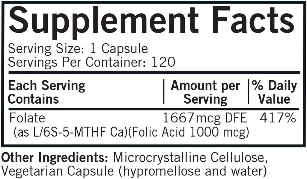Kirkman - 5-MTHF - 5-Metiltetrahidrofolato - Folato para el Mantenimiento Celular