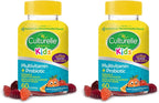 Culturelle Kids Probiotic Gummies - Multivitamínico y Probiótico para Niños - Sabor Melocotón-Naranja y Frutos del Bosque - 60 Gominolas