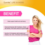 LOVITA Complejo B para Mujeres - Alta Potencia con Liberación Prolongada, con Hierro, Vitamina C, Arándano Rojo, Corteza de Pino y Té Verde, 30 Comprimidos Vegetarianos