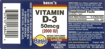 Basic Vitamins Natural Vitamin D-3 2000 IU - – El funcionamiento normal de los músculos. – Image 4