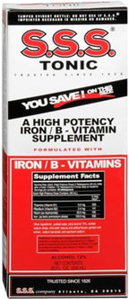 S.S.S. Tonic Liquid - Tónico Multivitamínico con Hierro, 2 Unidades de 591 ml