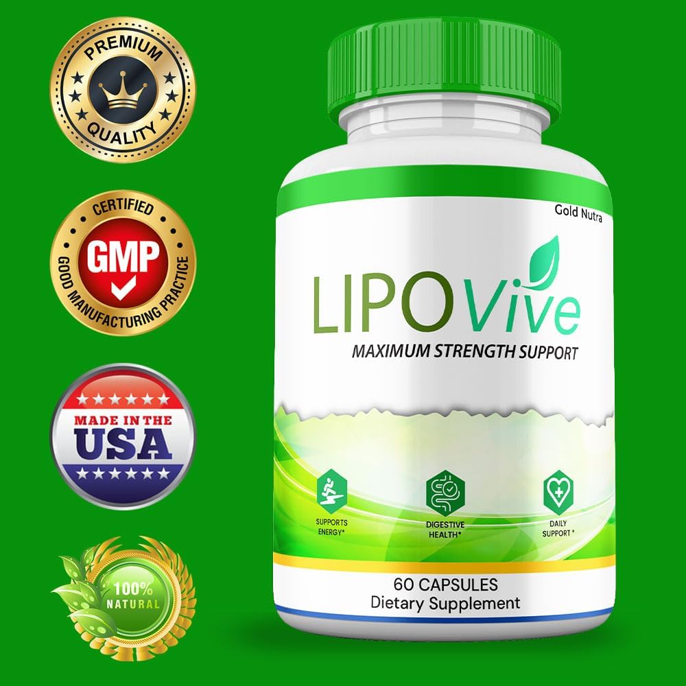 LipoVive Cápsulas, Fórmula Avanzada de Máxima Potencia, Suplemento Premium con Ingredientes Naturales (2 Envases)